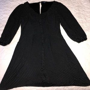 American Eagle Black Polkadot Midi Dress
